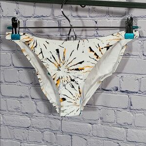 Andie Swim x Demi Moore The Tropez Bikini Bottom White Orange Printed Size S NWT